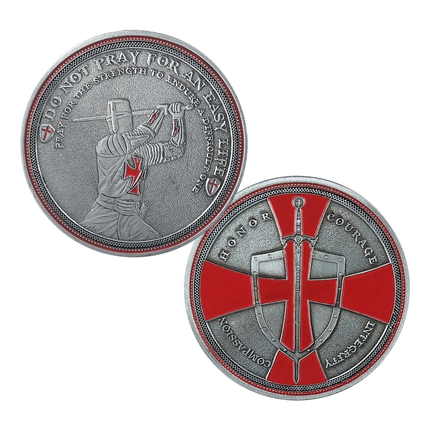 Knight Templar Challenge Coin Red Cross Religious Coin Collection Commemorative Gift mysite
