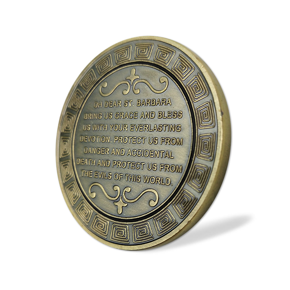St Barbara Patron Saint of Artillery Oath Prayer Challenge Coin Military Badge mysite