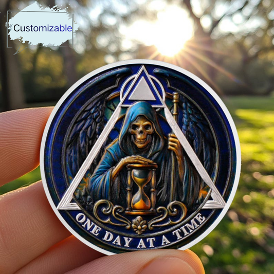 Personalized The Skull Recovery Milestone Sobriety Coin mysite