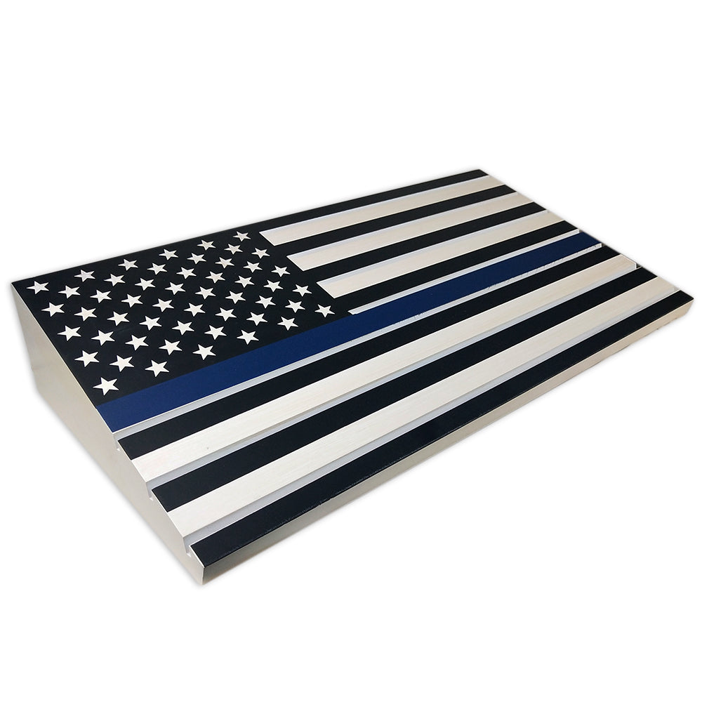 Thin Blue Line/ Stars and Stripes Engraving Challenge Coin Display mysite