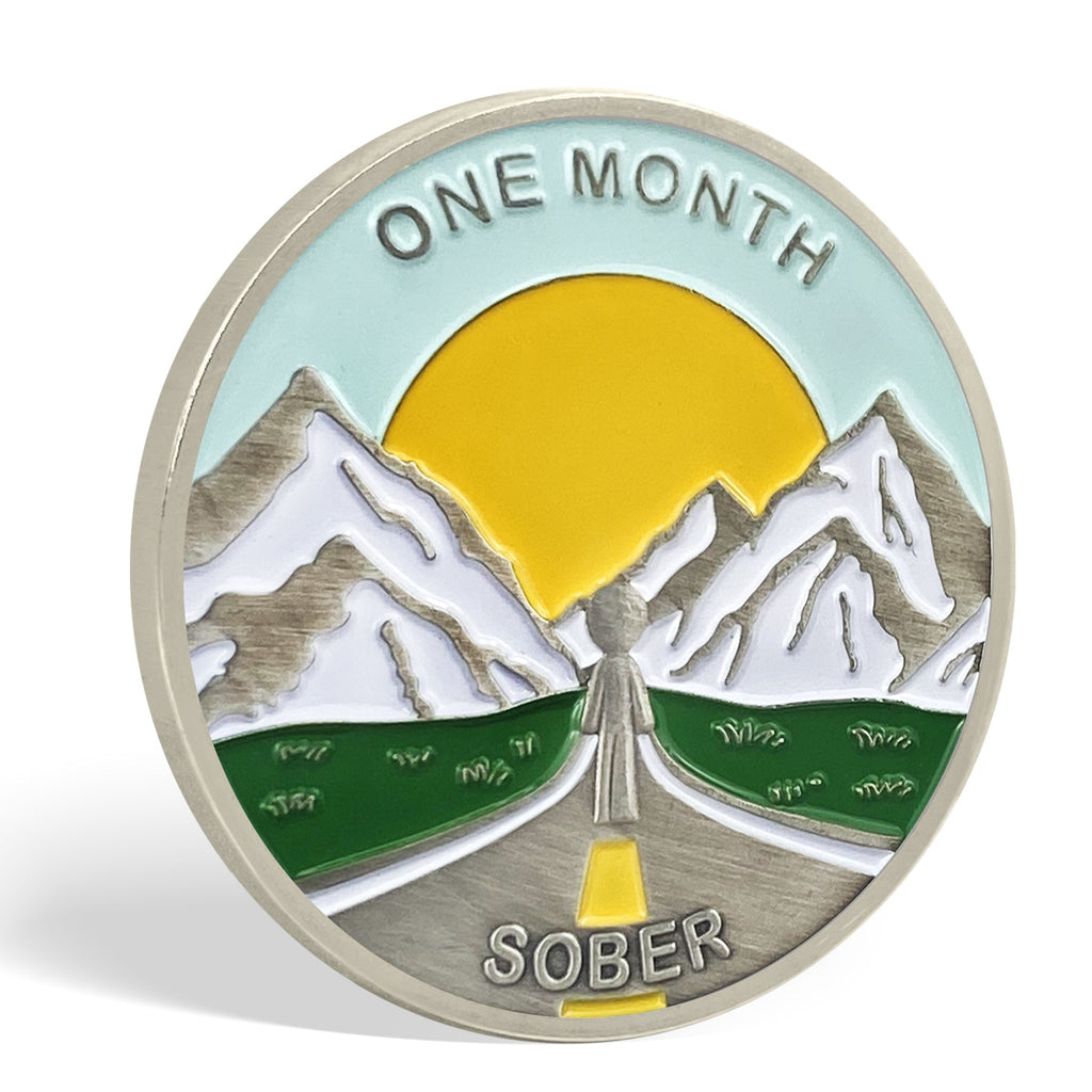 1 Month 1 Year Mountains and Highways Commemorative Gift Sobriety Coin mysite