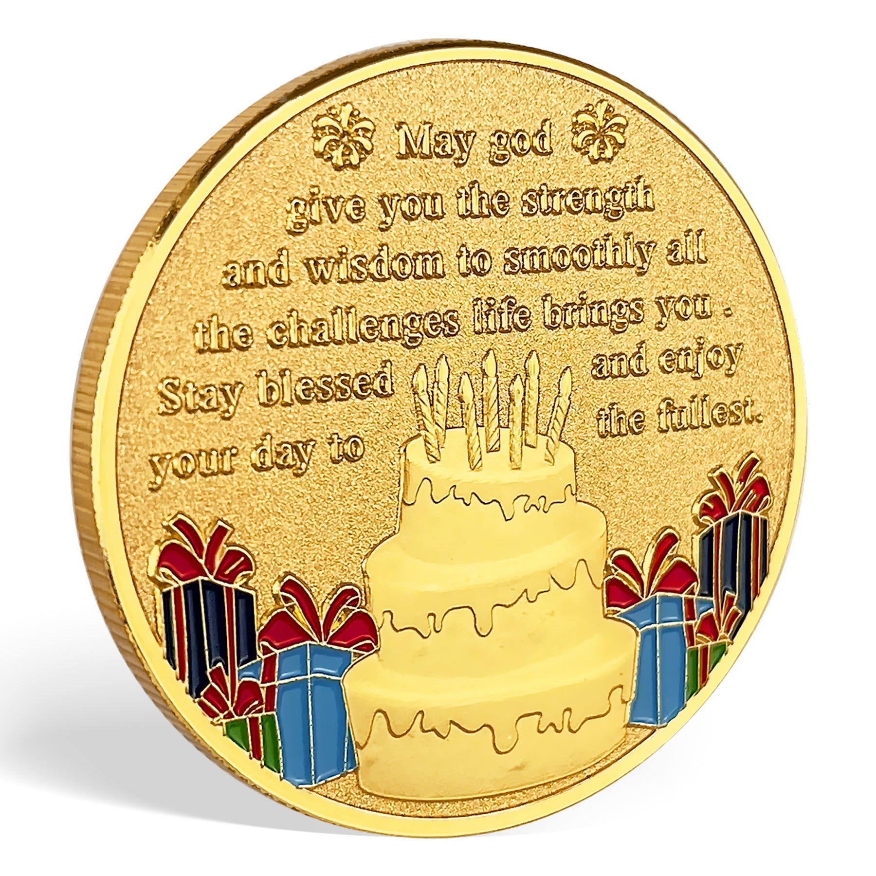 Happy Birthday Coin, Christian Birthday Gifts for Friends for Siblings, Grandson or Granddaughter, Boys & Girls, The girl scatters the flowers mysite