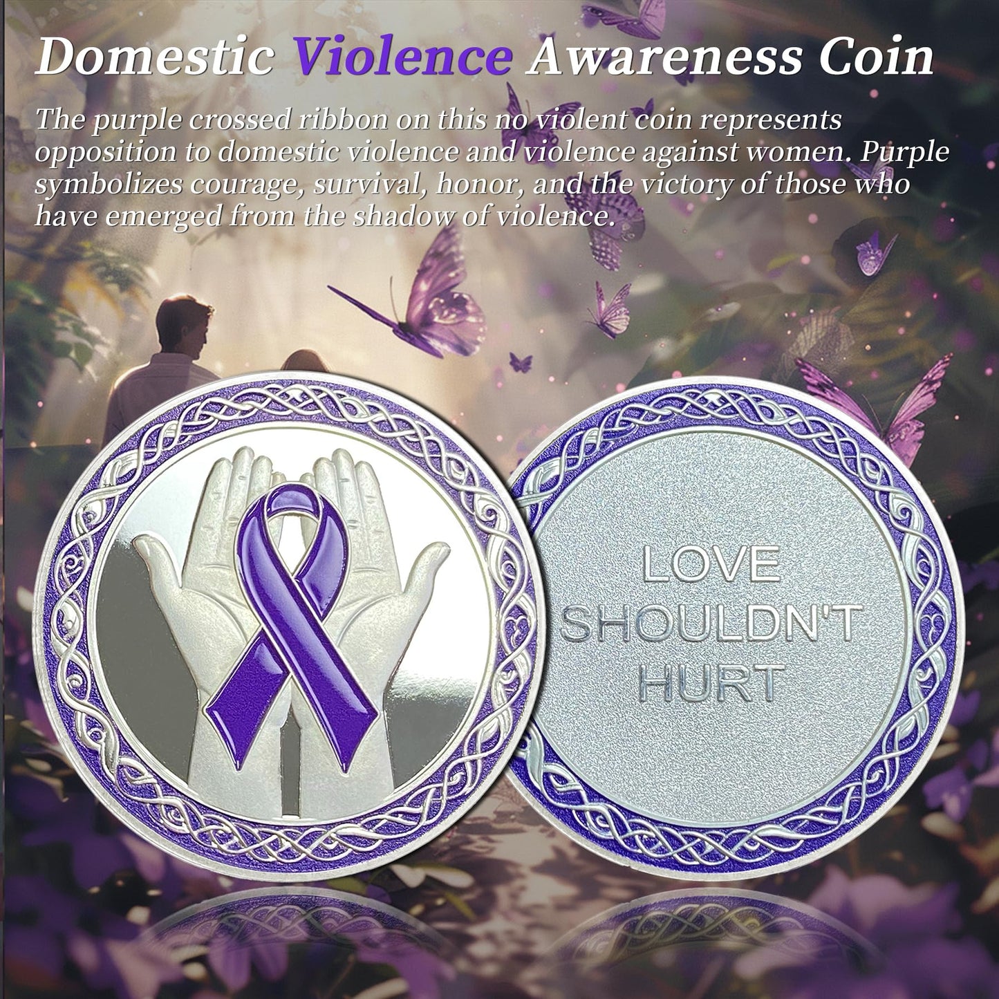 Original Purple Ribbon Domestic Violence Awareness Coin mysite