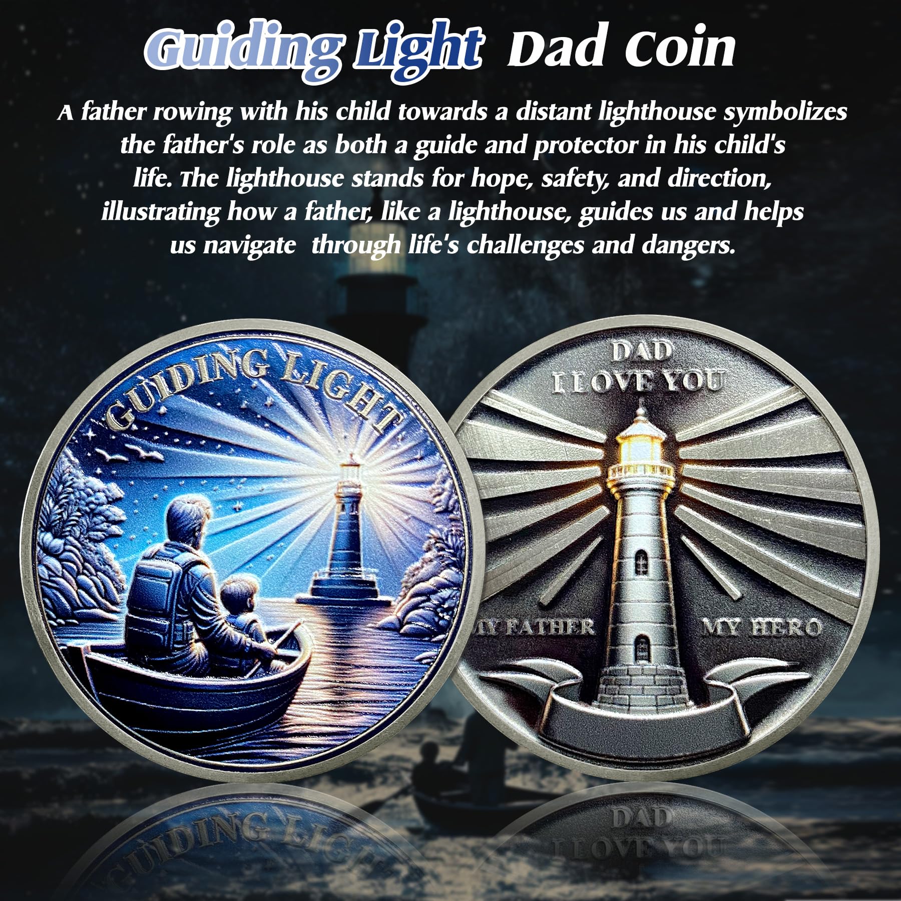 I Love You Dad Original Guiding Light Father Challenge Coin mysite