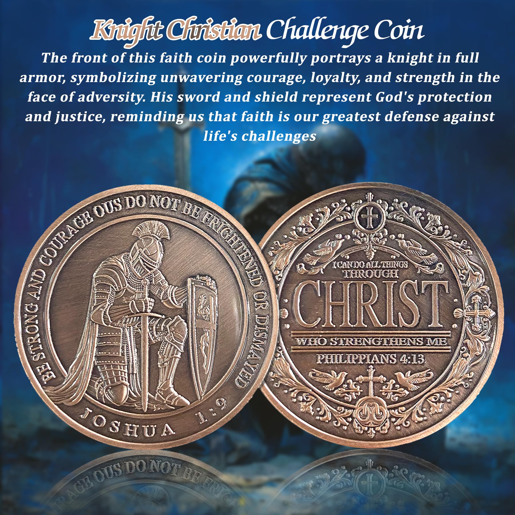 Knight Sword Christian Challenge Coin mysite