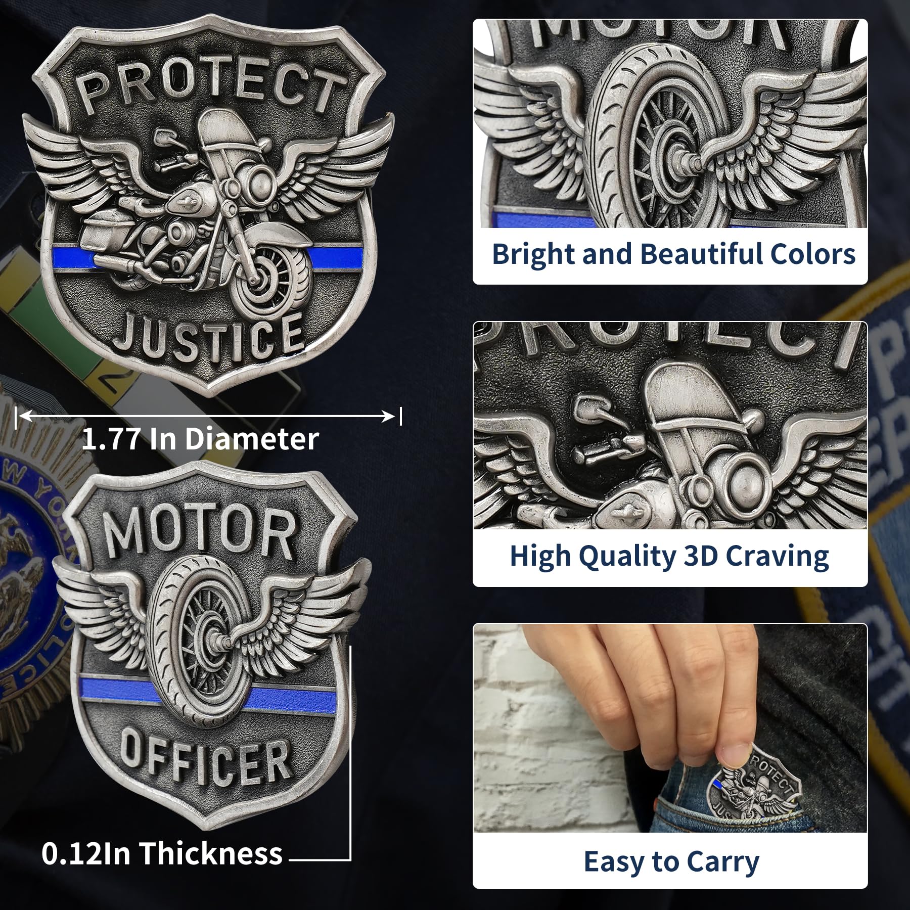Unique Shape Motorcycle Police Challenge Coin mysite