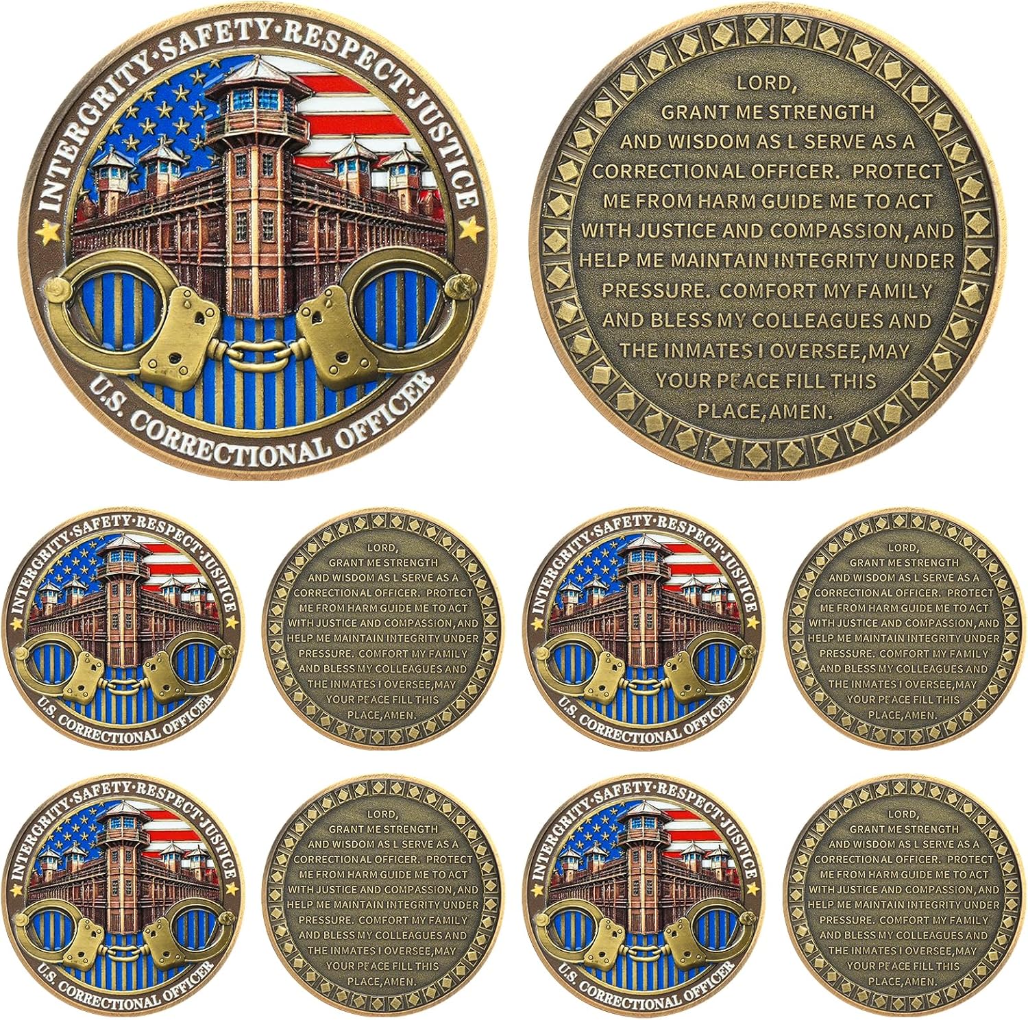 U.S. Correctional Officer Honor Correctional Officers Gray Prison Police Challenge Coins mysite