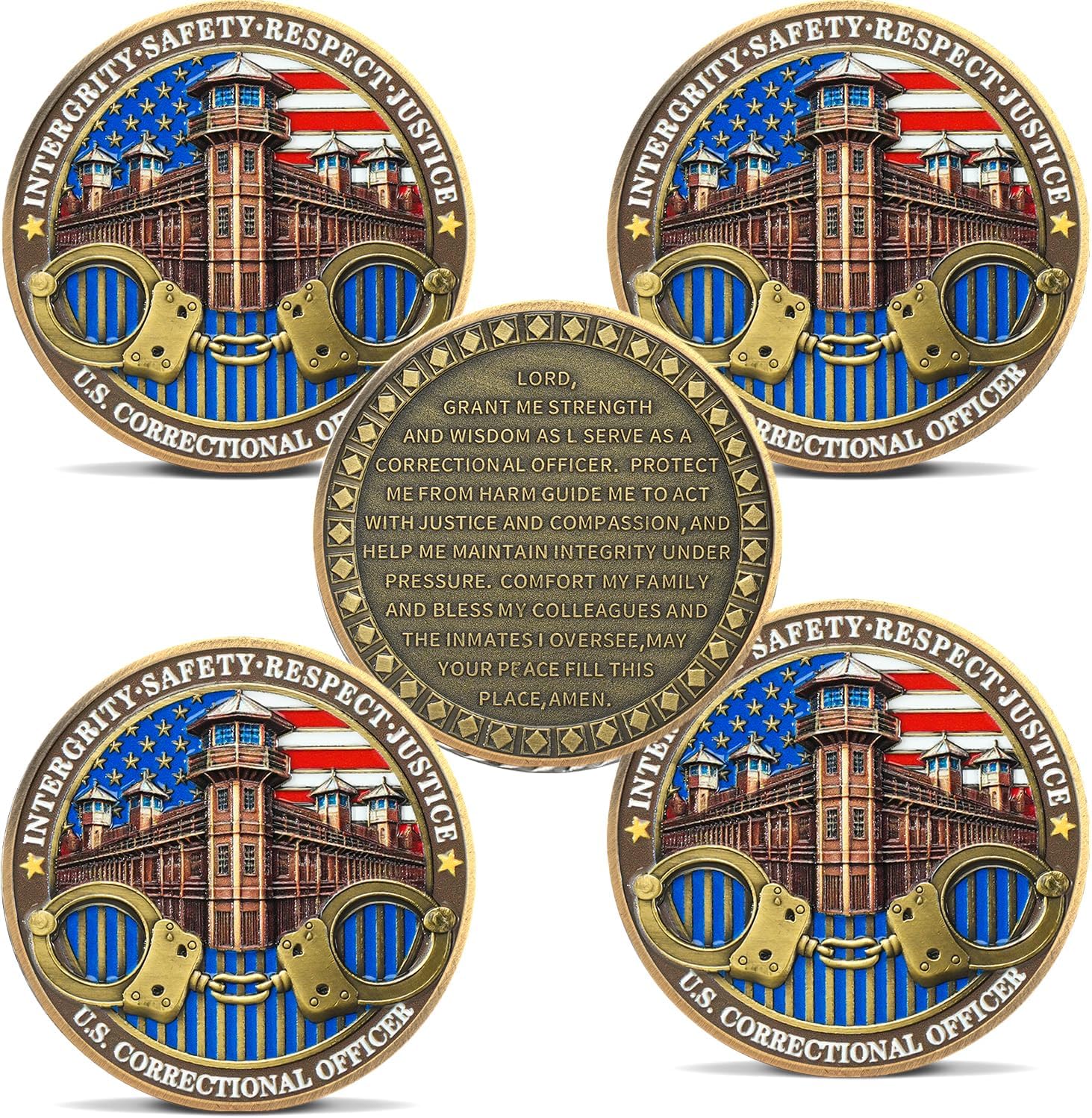 U.S. Correctional Officer Honor Correctional Officers Gray Prison Police Challenge Coins mysite