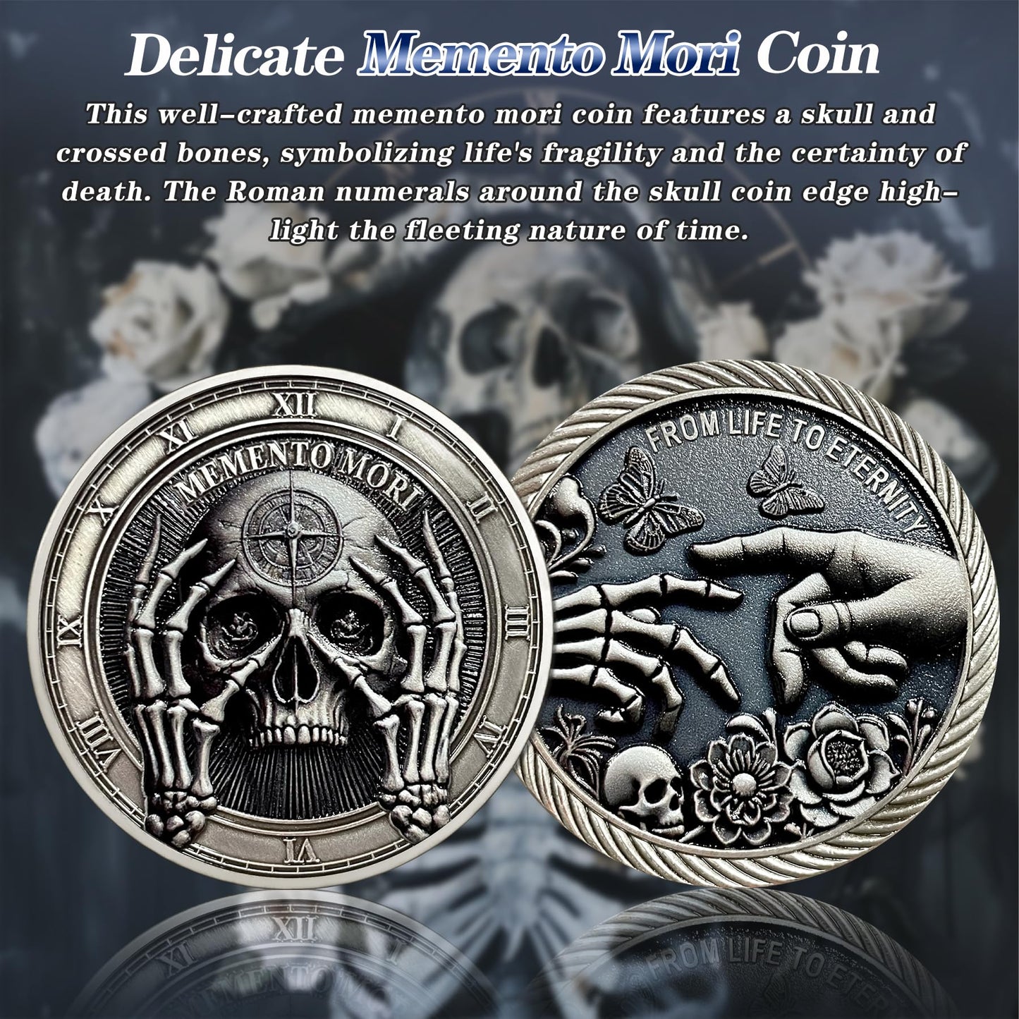 Delicate Novelty Skull Memento Mori Coin mysite