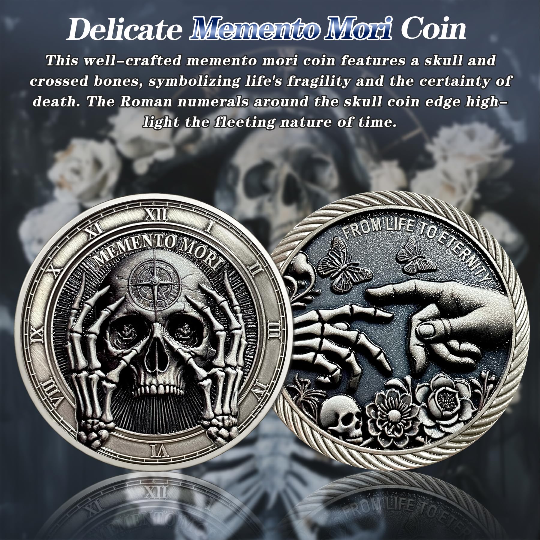 Delicate Novelty Skull Memento Mori Coin mysite