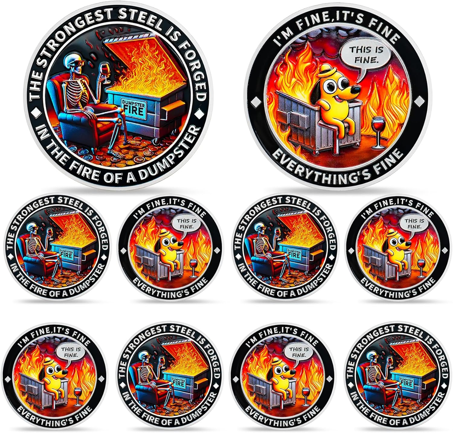Cool Skull Dumpster Fire Challenge Coin mysite