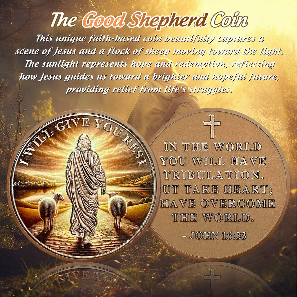 I Will Give You Rest Christian Challenge Coin mysite