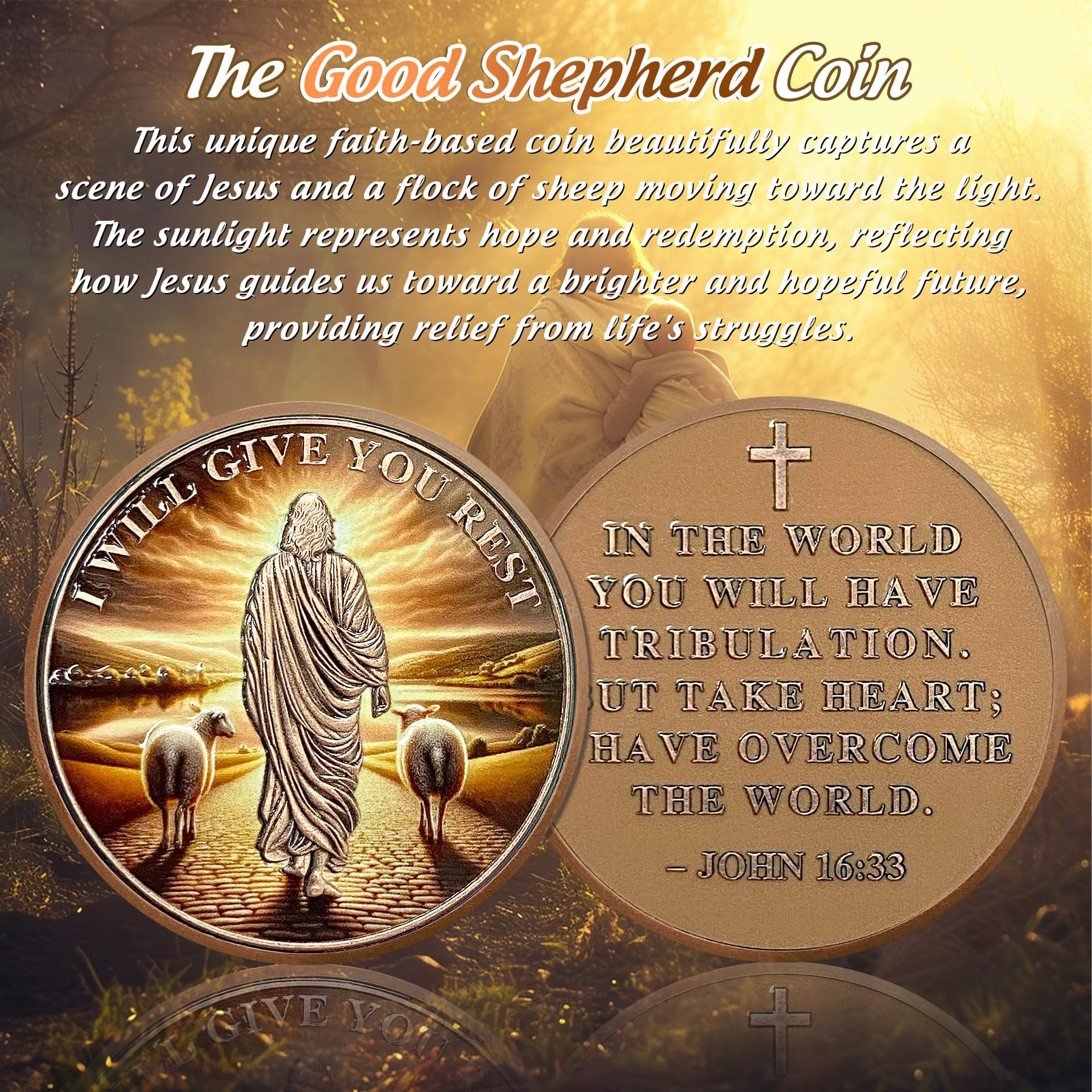 I Will Give You Rest Christian Challenge Coin mysite