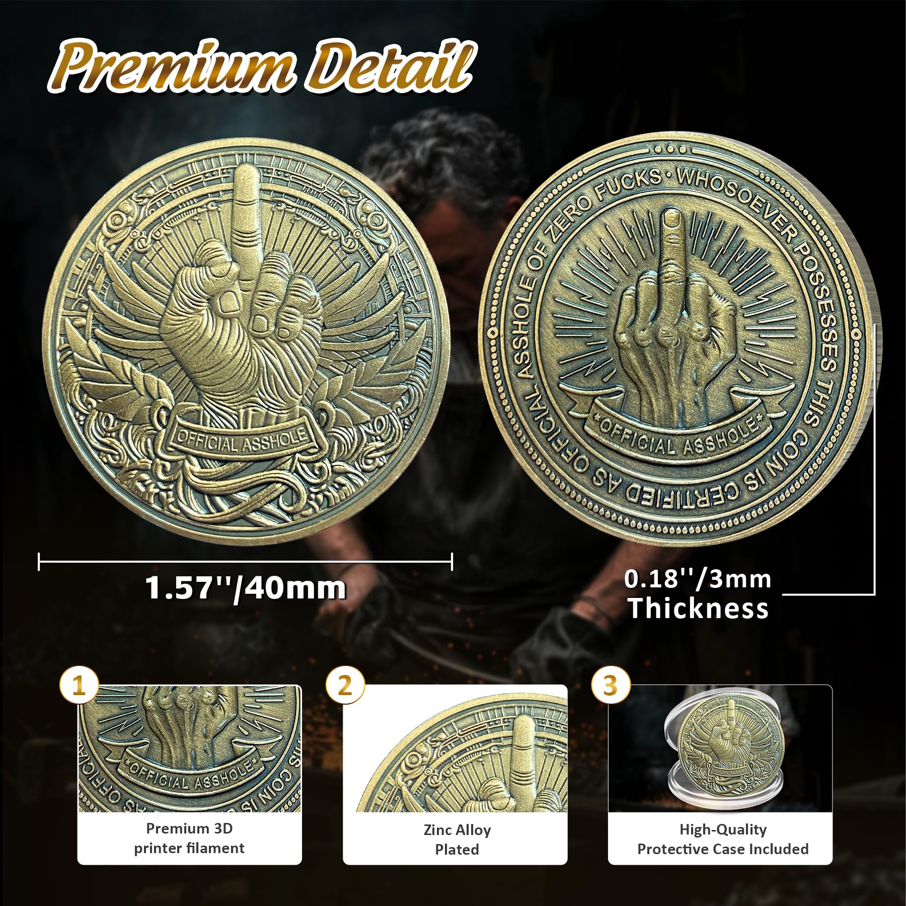 Funny Zero F's Given Challenge Coin mysite