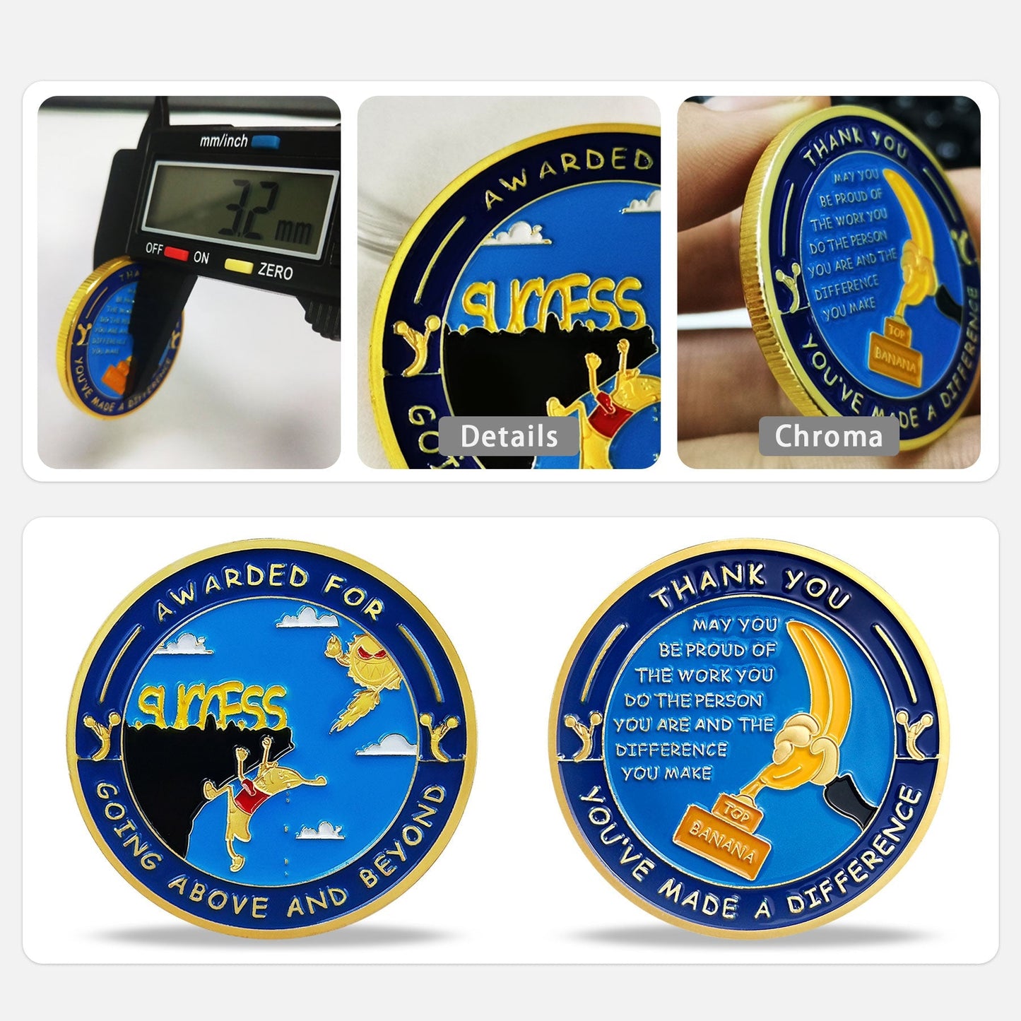 Encouragement Challenge Coin-Employee Appreciation Gifts Inspirational Thank You Coin for Students and Cowokers-Top Banana mysite