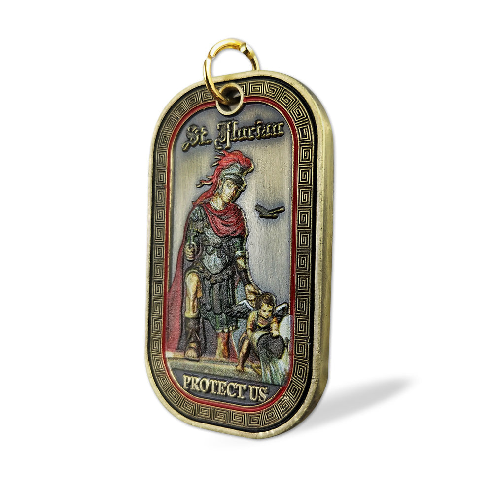 Saint Florian firefighter Prayer Challenge Coin Dog Tag mysite
