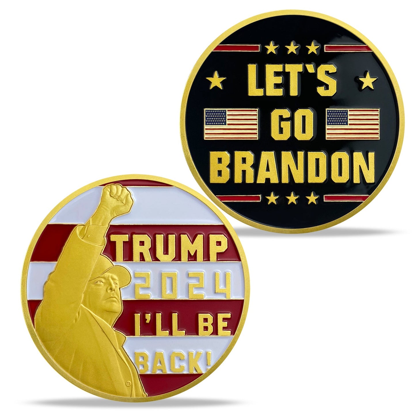 Trump 2024 Let's Go Brandon Challenge Coin 3D Gold Finish Collectible Gift Coin mysite