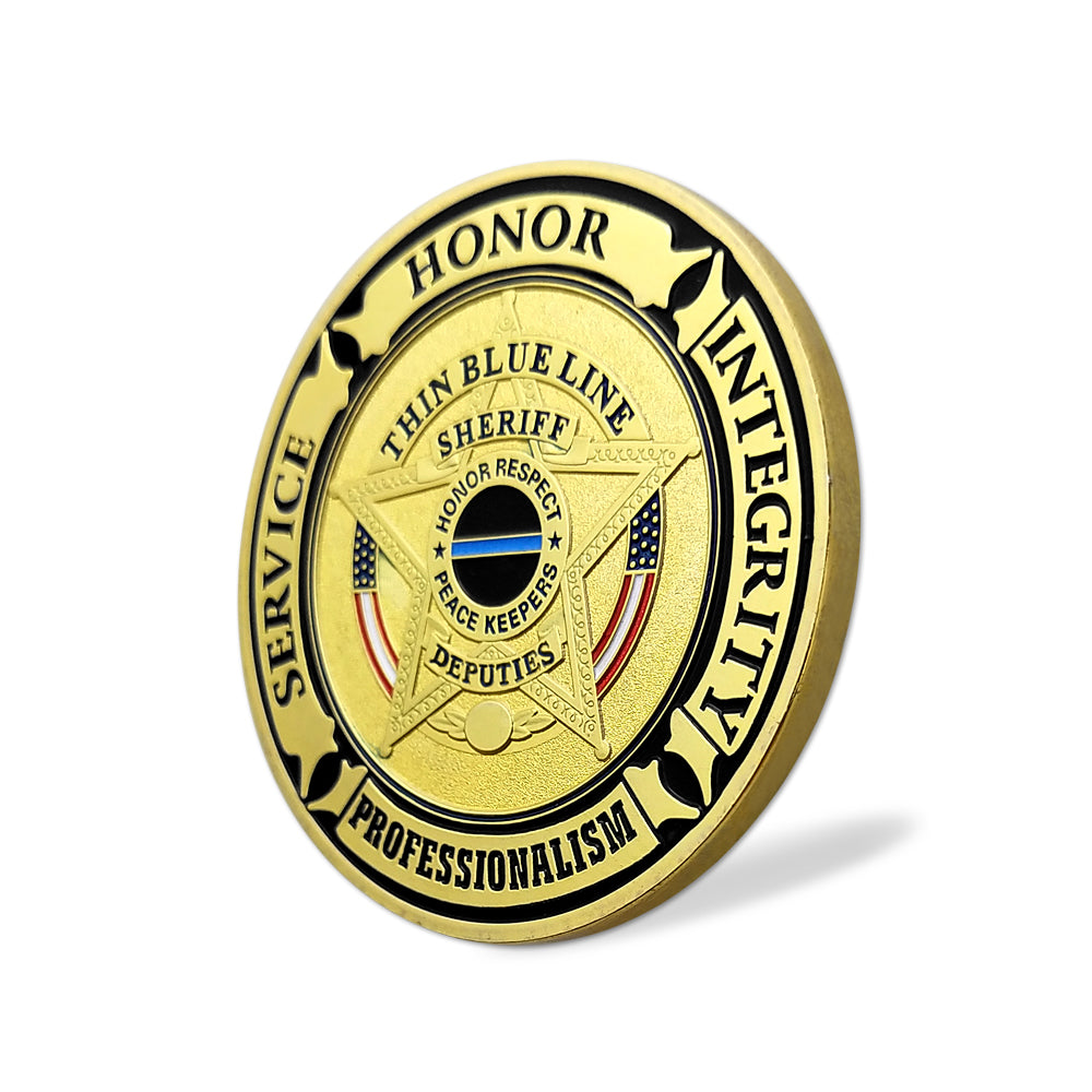 Law Enforcement Oath of Honor Blue Line Police Challenge Coin mysite