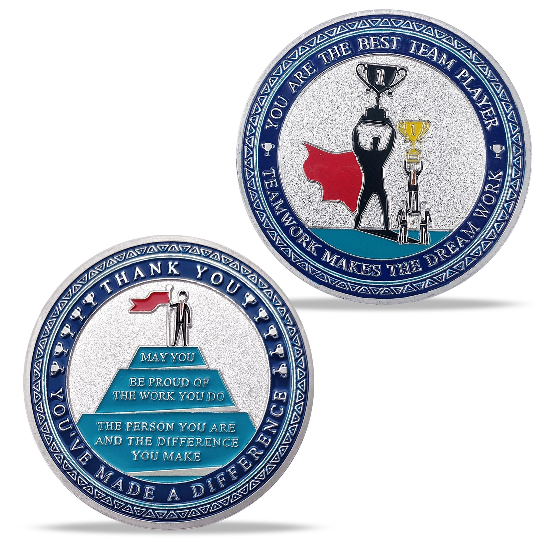 Encouragement Challenge Coin-Employee Appreciation Gifts Inspirational Thank You Coin for Students and Cowokers-Team Superman mysite