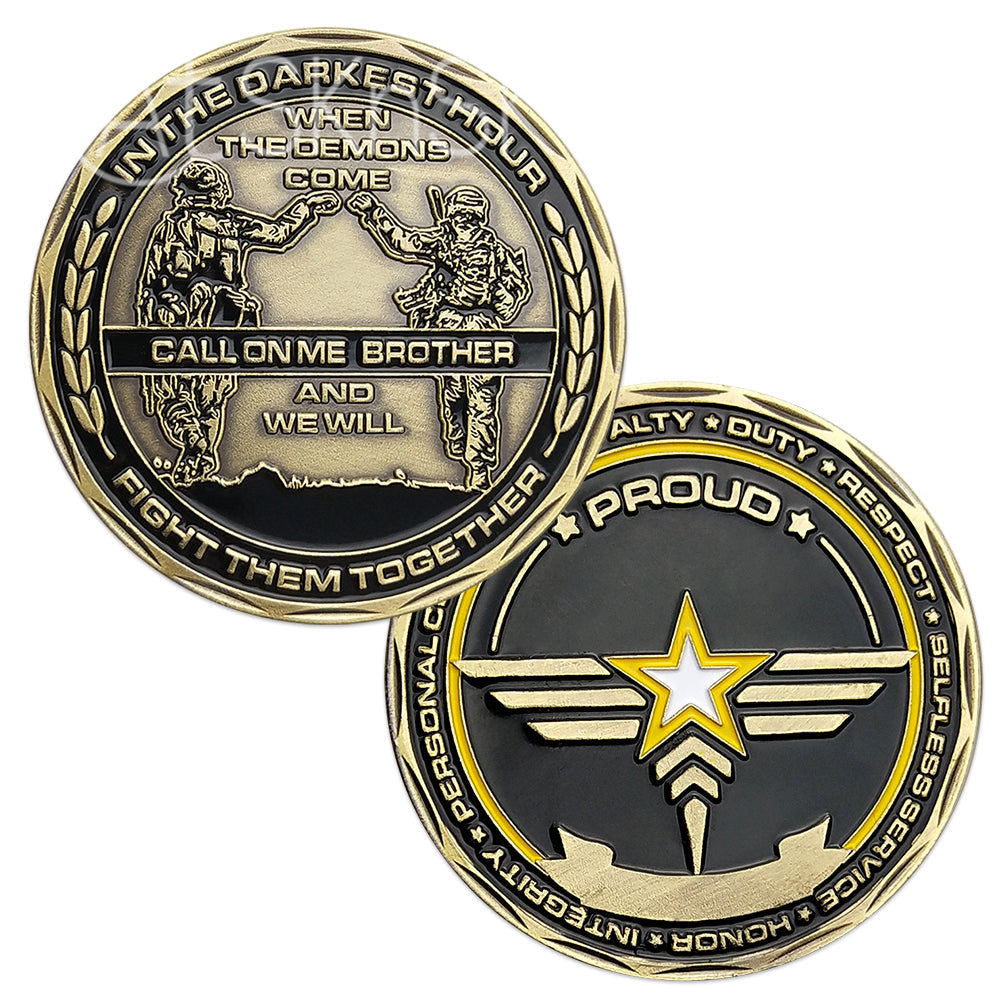 US Army Brofist Challenge Coin Bronze Military Collectible Soldier Fist Bump-AtSKnSK mysite