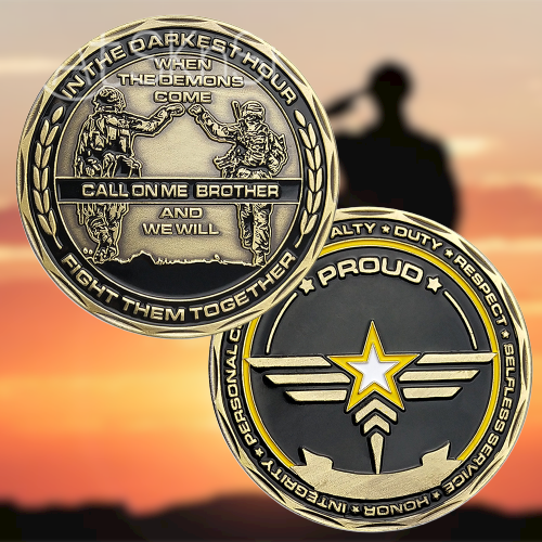 US Army Brofist Challenge Coin Bronze Military Collectible Soldier Fist Bump-AtSKnSK mysite