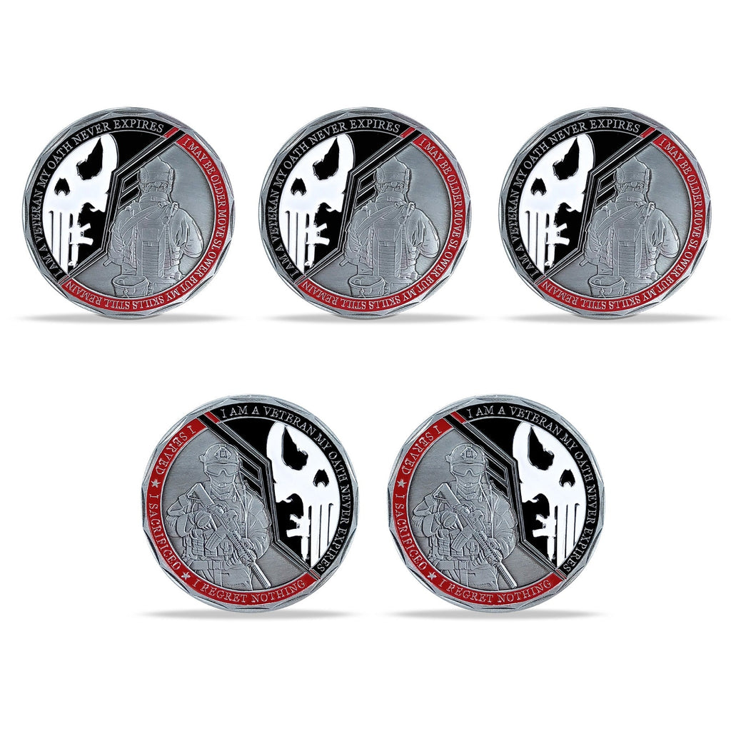 5 Pcs My Oath Never Expires Military Challenge Coin Gift Set mysite