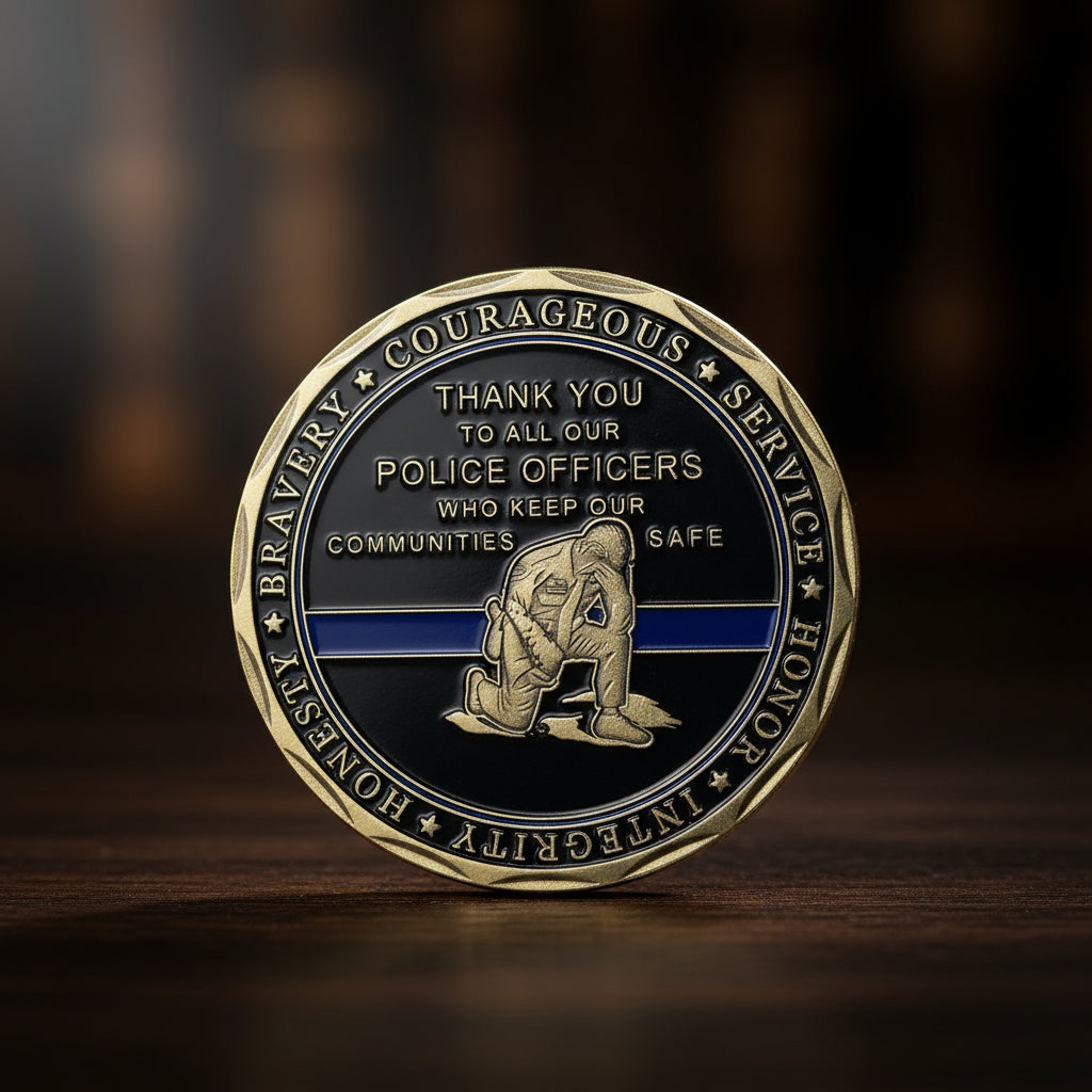 Law Enforcement Prayer Challenge Coin Bronze Crusader Warrior Police Collectible mysite