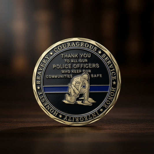 Law Enforcement Prayer Challenge Coin Bronze Crusader Warrior Police Collectible mysite