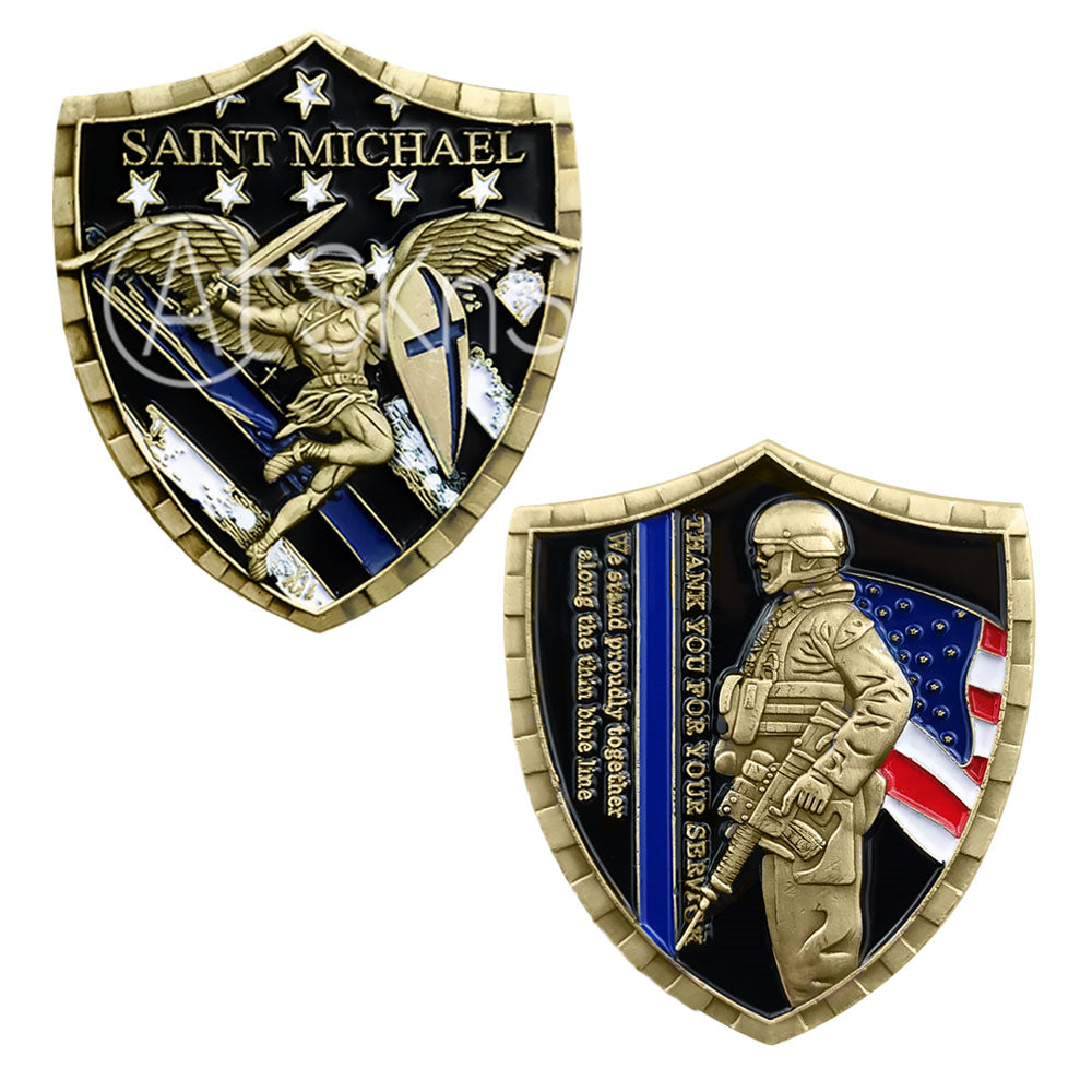 Police A Thin Blue Line Shield Badge Challenge Coin mysite