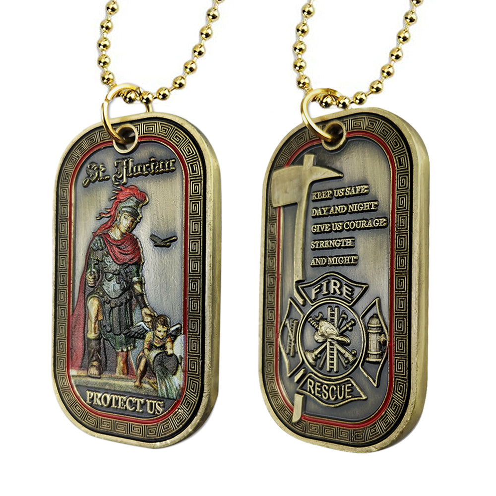 Saint Florian firefighter Prayer Challenge Coin Dog Tag mysite