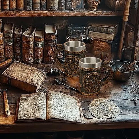 Original Handmade 304 Stainless Steel 20oz Viking Runes Mug mysite