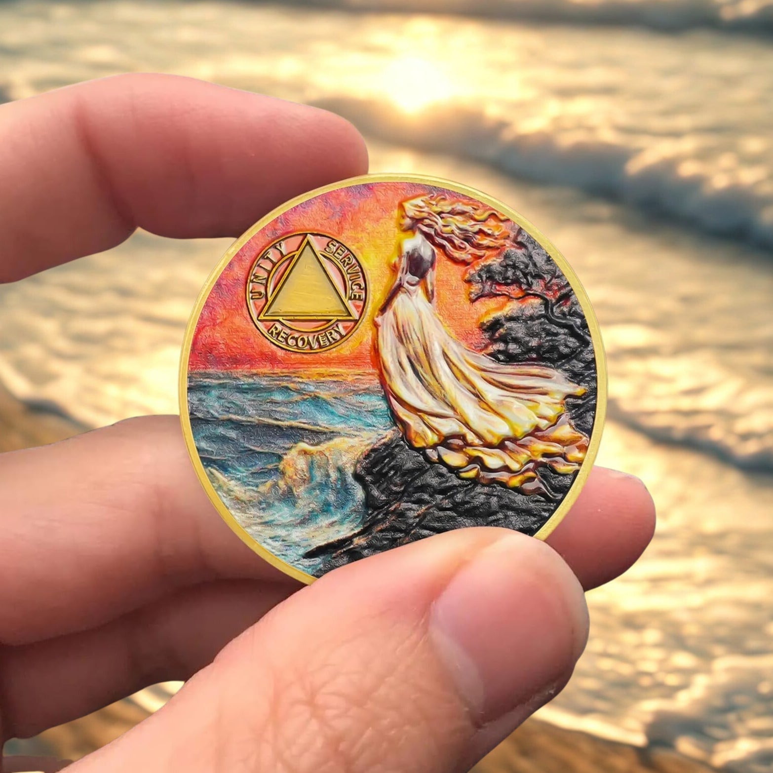 Personalized Powerful Woman Sobriety Coin mysite