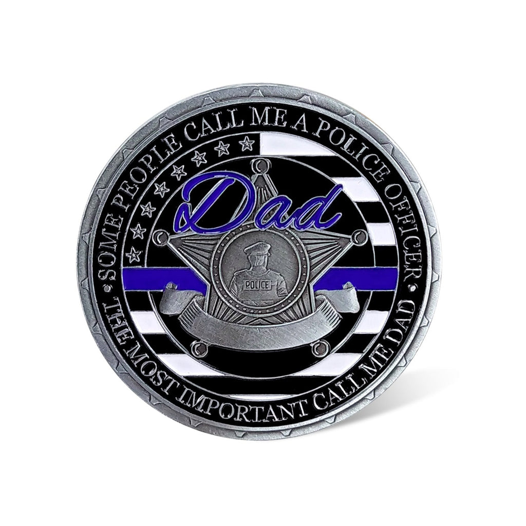 Police Officer Family Challenge Coin Honor Dad Father Respect Collectible Gift Coin mysite
