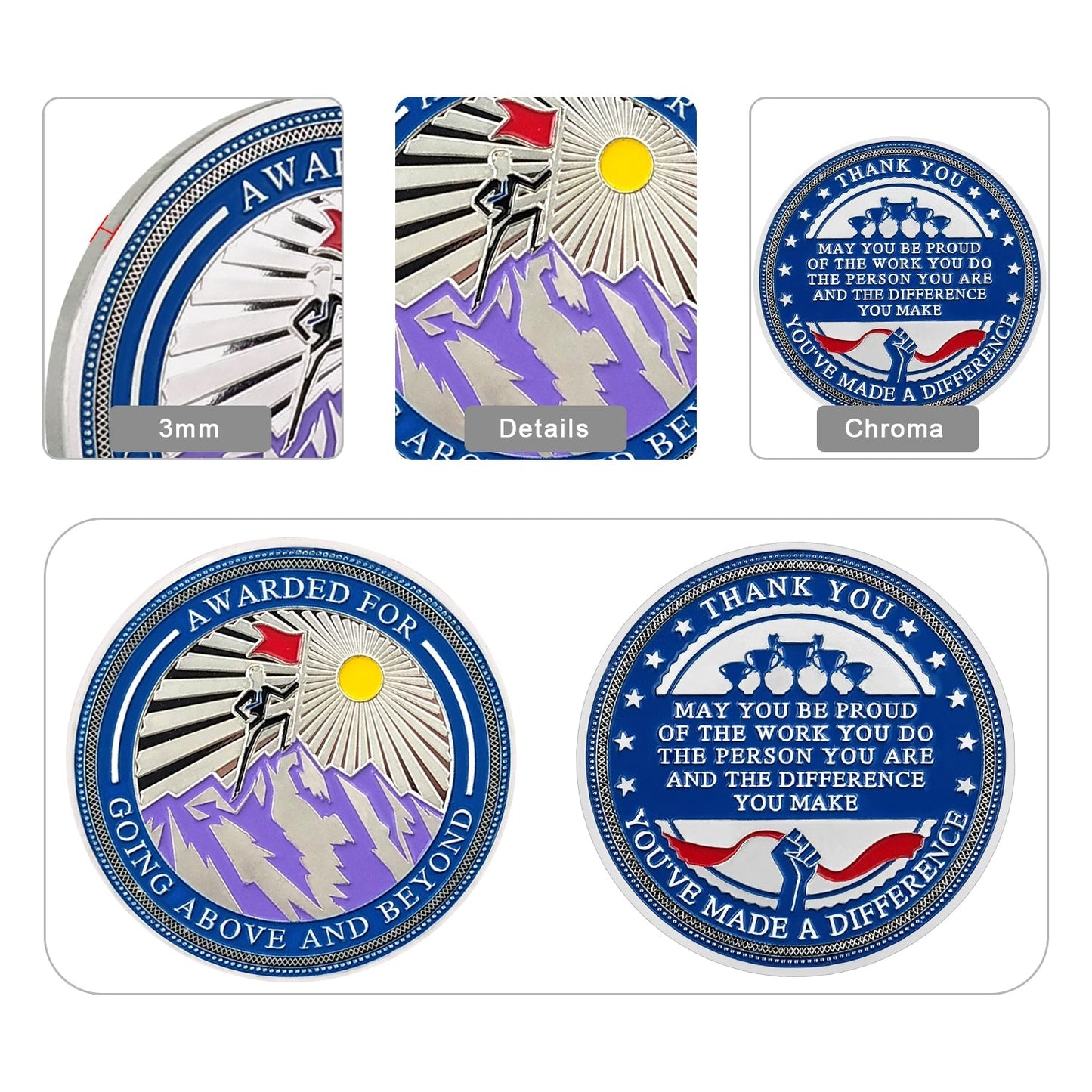 Encouragement Challenge Coin-Employee Appreciation Gifts Inspirational Thank You Coin for Students and Cowokers-Going Above and Beyond mysite