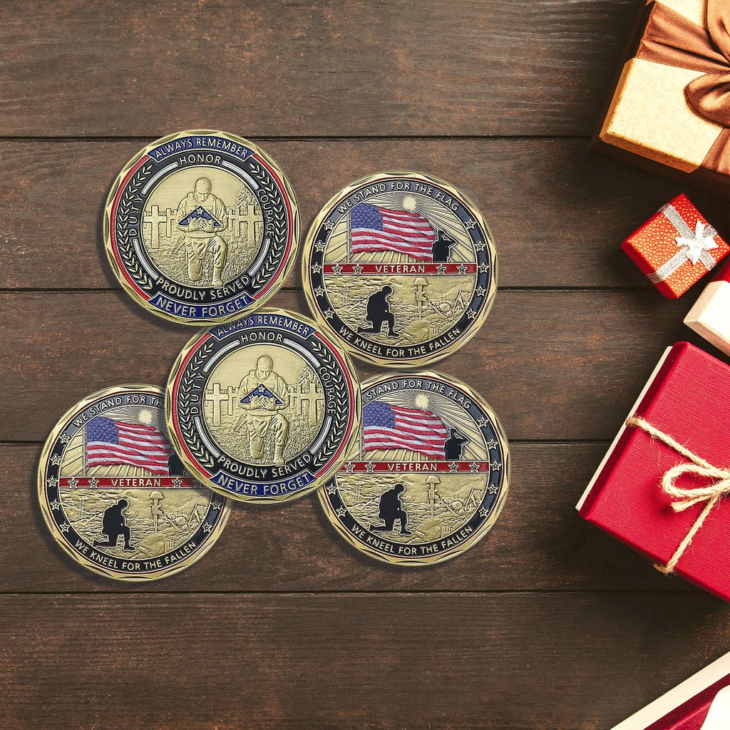 5 Pcs Veterans Military Challenge Coin Retirement Gift Coin Set mysite