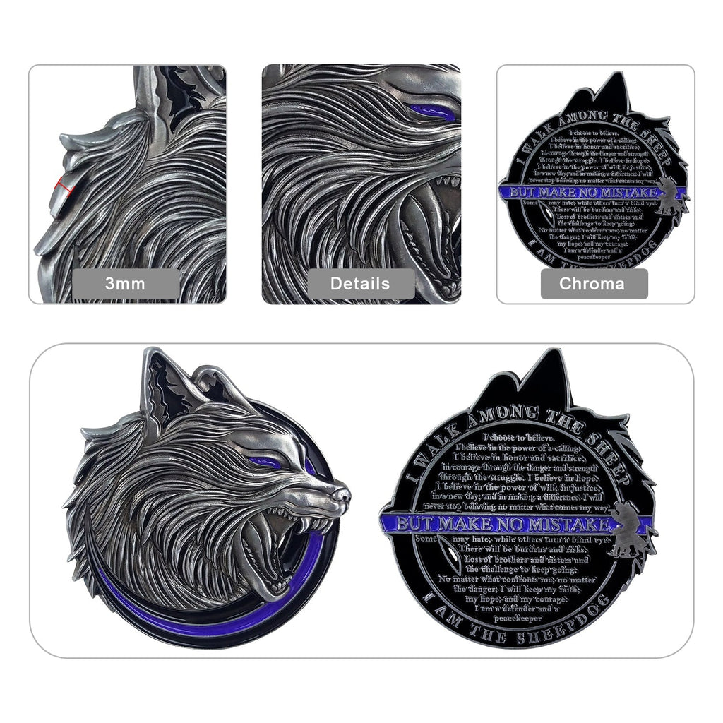 Police Challenge Coin Thin Blue Line Military Gift I Am The Sheepdog Commemorative Gift mysite