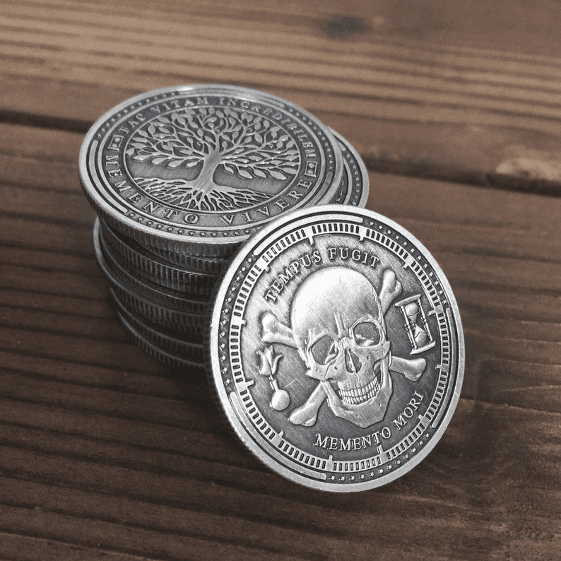 Tempus Fugit Memento Mori Fac Vitam Incredibilem Memento Vivere Challenge Coin mysite