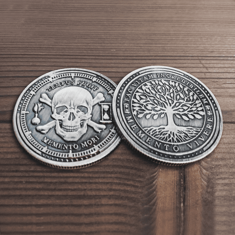Tempus Fugit Memento Mori Fac Vitam Incredibilem Memento Vivere Challenge Coin mysite