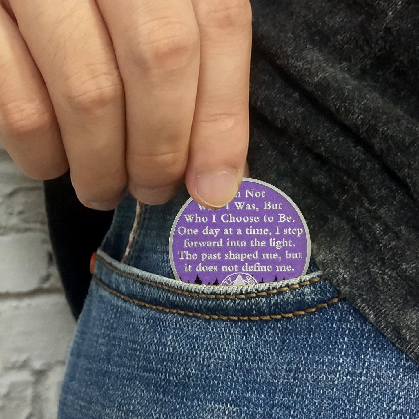 Personalized One Day at a Time Sobriety Coin AA Chips Recovery Gifts Sober Affirmation Token mysite