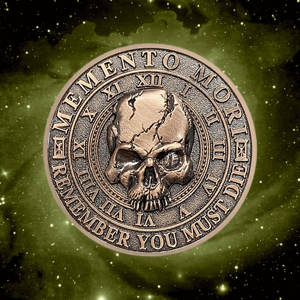 Tree of Life Skull Tempus Fugit Stoic Reminder Memento Mori Vivere Coin mysite