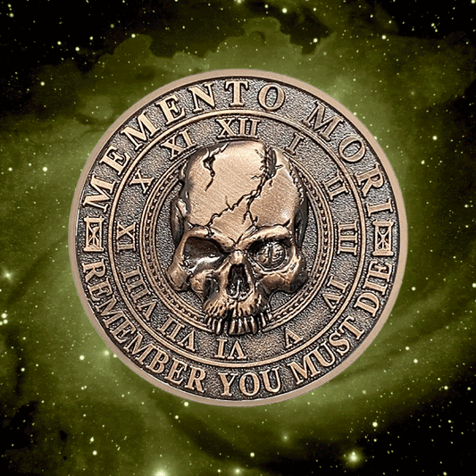 Tree of Life Skull Tempus Fugit Stoic Reminder Memento Mori Vivere Coin mysite