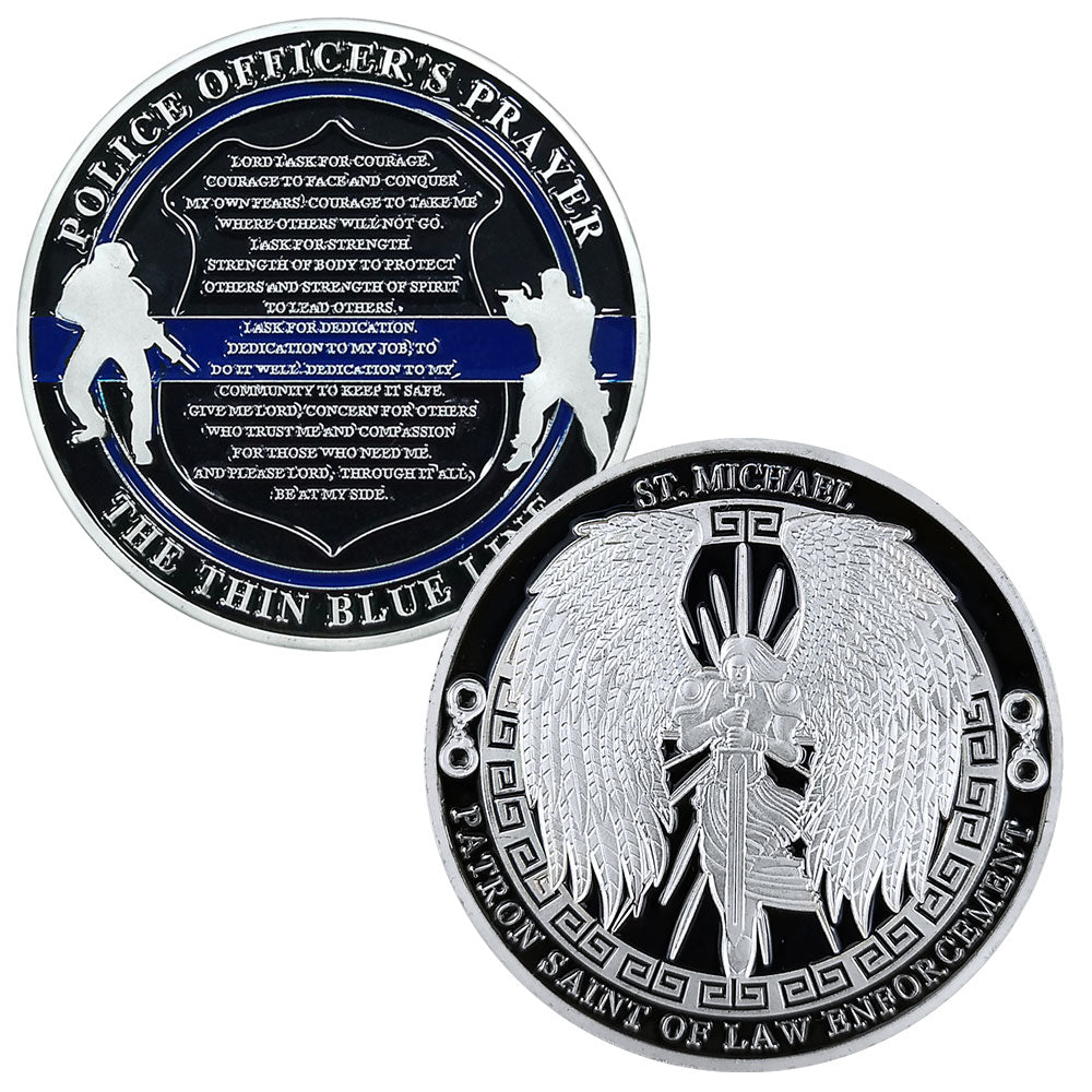 Guardian Angel Police Prayer Challenge Coin Sliver Religious Gift Coin mysite