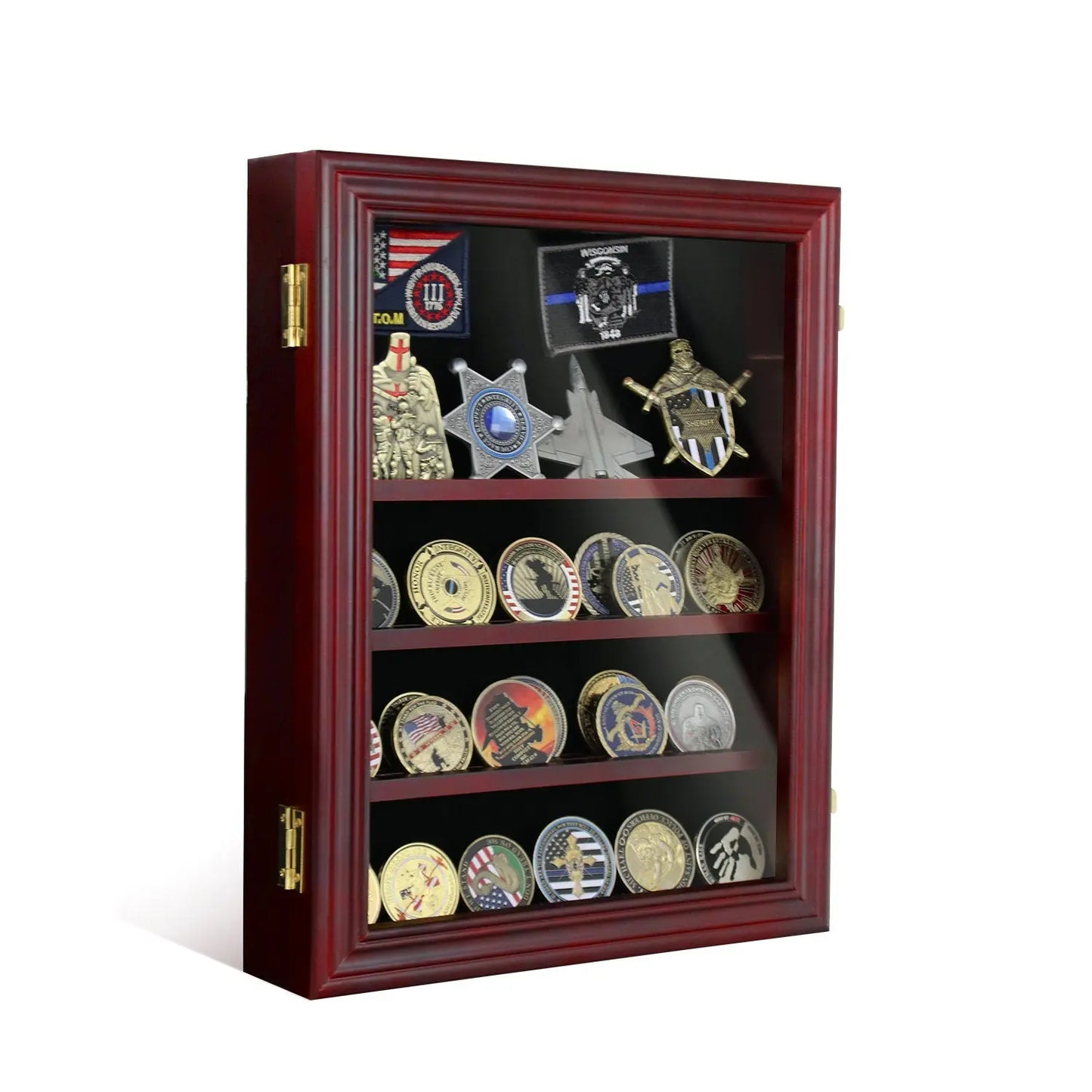 11" Cabinet Challenge Coin Display Case Chips Military Token Medallion Collectible Holder Ideal Gift for Him/gift for Him for father decowoodo