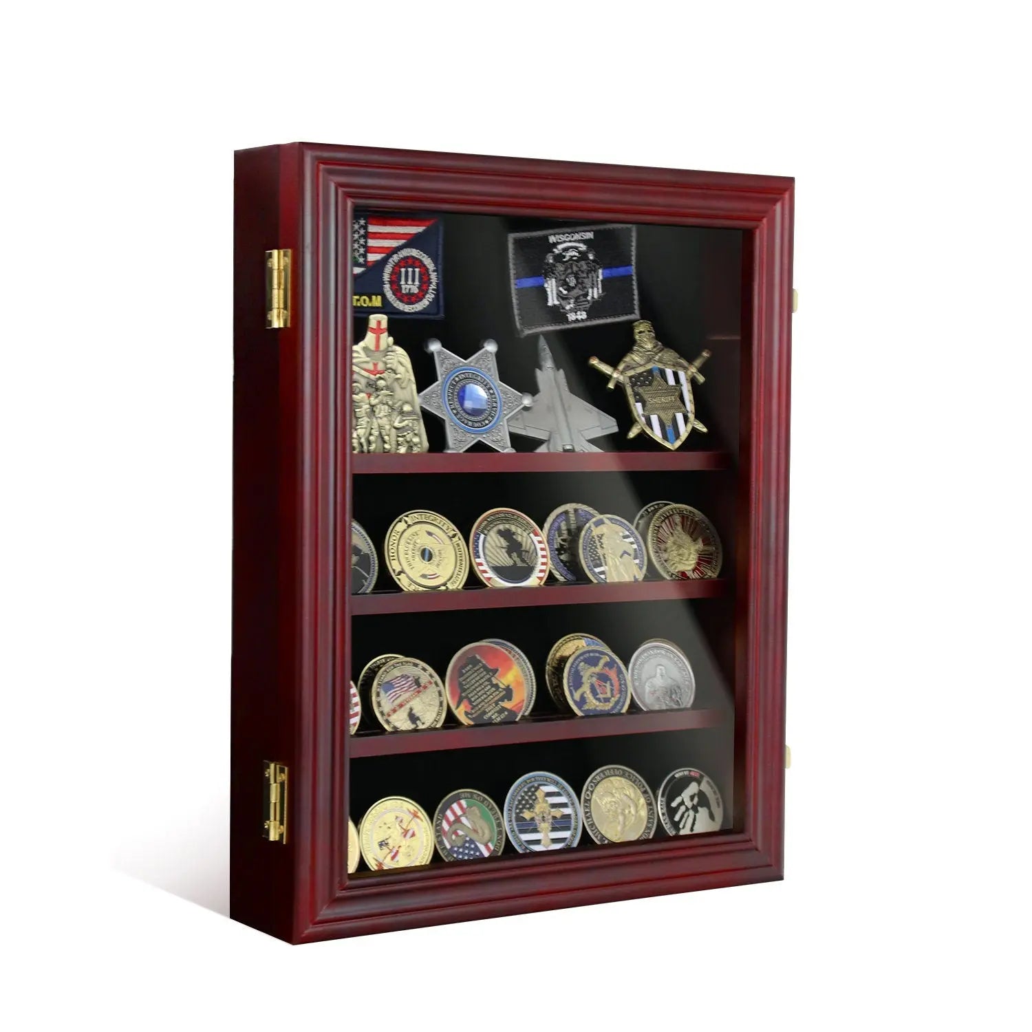11" Cabinet Challenge Coin Display Case Chips Military Token Medallion Collectible Holder Ideal Gift for Him/gift for Him for father decowoodo