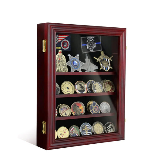 11" Cabinet Challenge Coin Display Case Chips Military Token Medallion Collectible Holder Ideal Gift for Him/gift for Him for father decowoodo