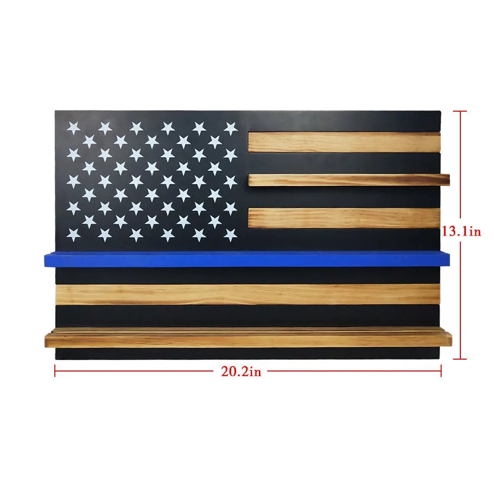 20" Thin Blue Line Flag Challenge Coin Display Wall Mounted Militaria Collectible Holder/gift for Him for father decowoodo