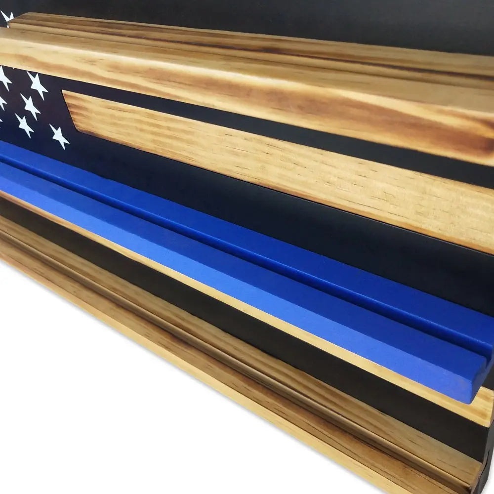 20" Thin Blue Line Flag Challenge Coin Display Wall Mounted Militaria Collectible Holder/gift for Him for father decowoodo