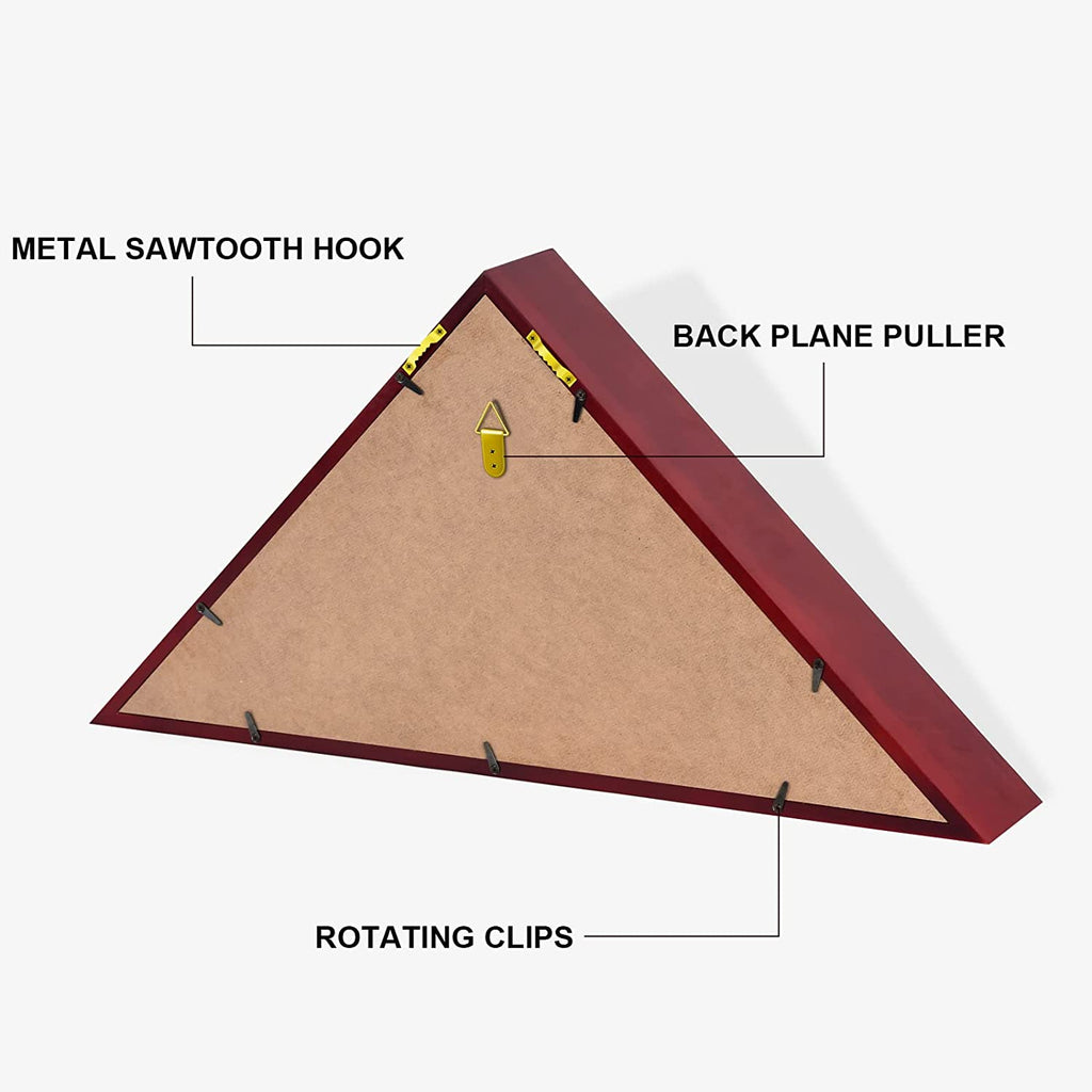 Flag Display Case Burial or Funeral Flag Frame 5 x 9.5' Mahogany Flag Shadow Box DecoWoodo