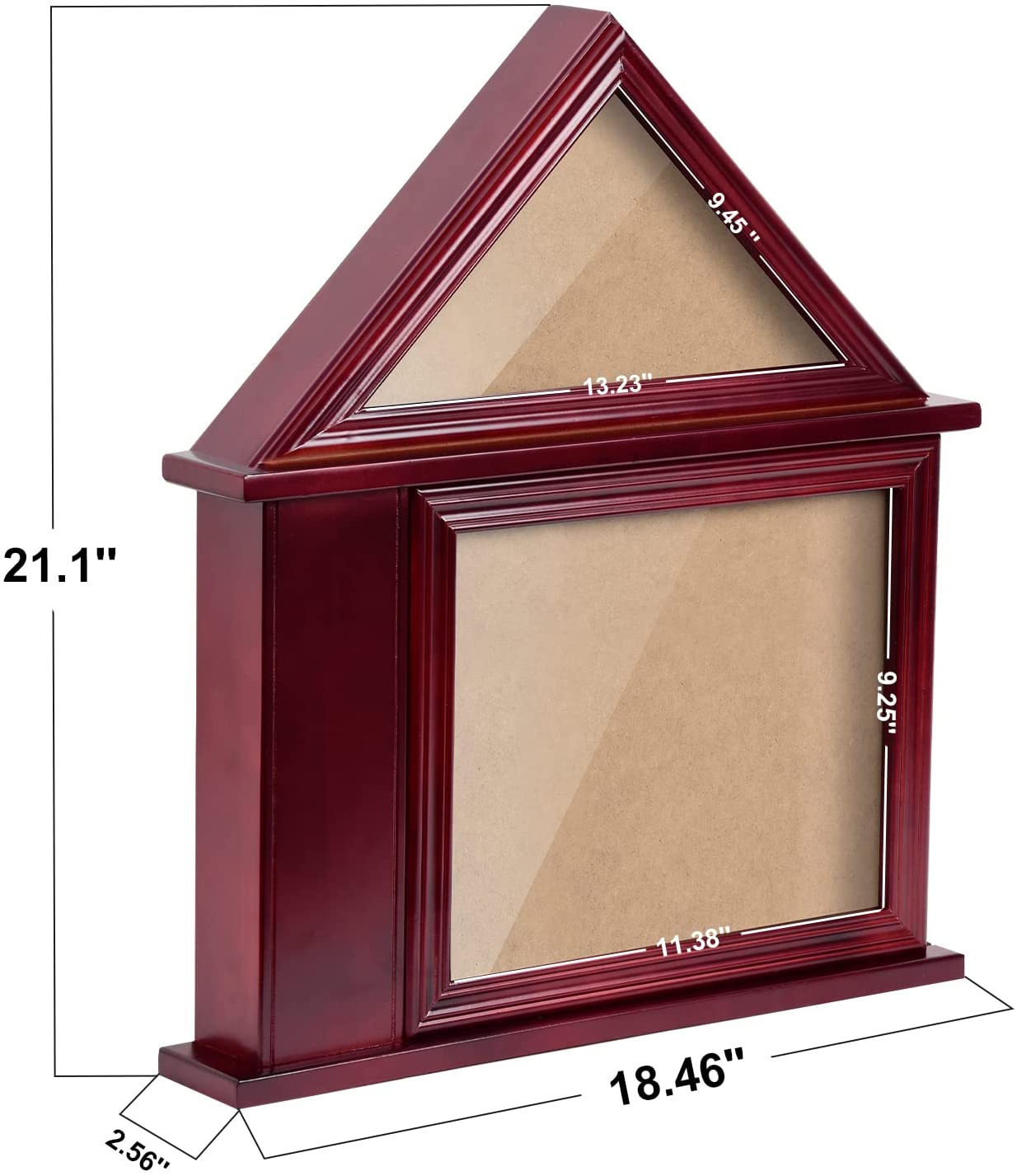 Flag Case with Certificate Holder for 3x5 American Flag, Mahogany DecoWoodo