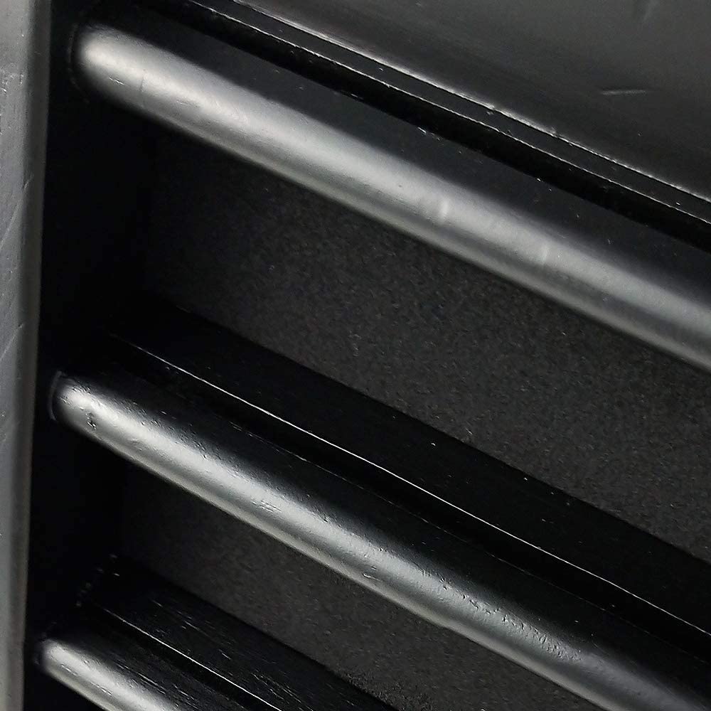 DecoWoodo Challenge Coin Display Stand Wooden Rack Military Coin Holder 5 Rows Black Finish DecoWoodo